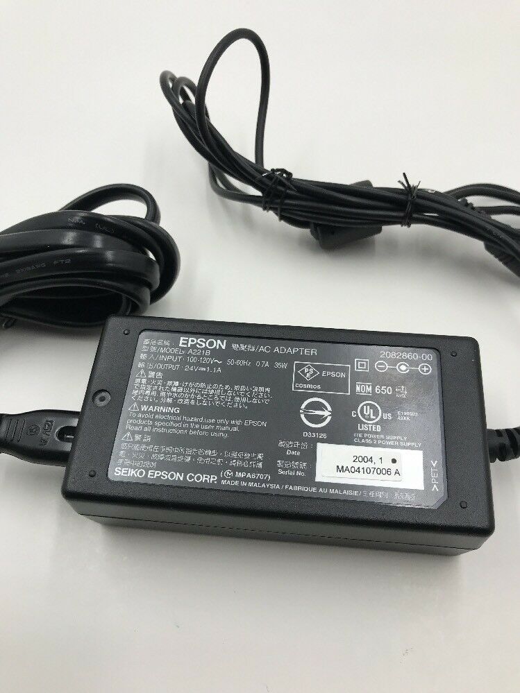 NEW Epson Printer Scanner A221B AC Adapter 24V 1.1A Power Supply - Click Image to Close